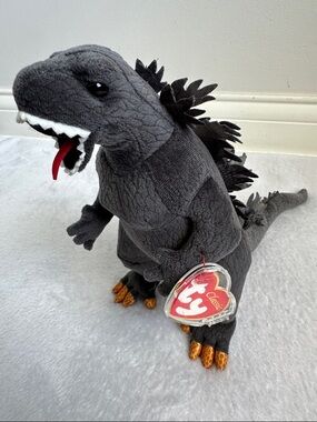 Ty Classic Godzilla 2001 Japanese Exclusive Black Eyes Like New Covered Tag